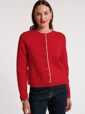 Frances Valentine Darling Cardigan Red 3XL